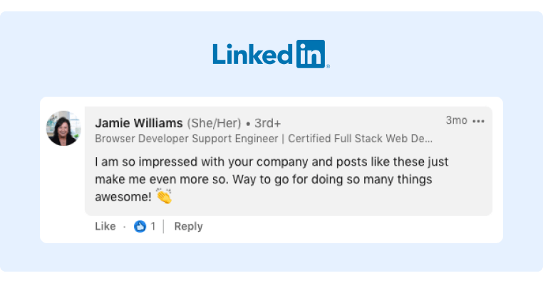 short comments for linkedin post examples